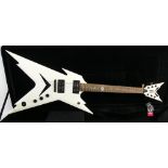 Dean Dime Razorback electric guitar, made in China; Finish: metallic ivory white; Fretboard: