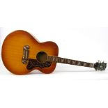 1970s Sumbro J200 copy acoustic guitar; Finish: cherry sunburst with surface marks; Fretboard: