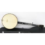 A. Richardson five string open back fretless banjo, circa 1875, with 12" skin and 25" scale, hard