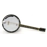 Ashbury guitar banjo, with 11" skin and 23" scale, case