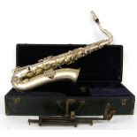 Buescher True Tone tenor saxophone, ser. no. 162539, with case and stand