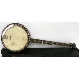 Early 20th century Windsor Popular No. 1 five string banjo, with 10.5" skin and 27" scale, case