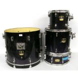 Yamaha Stage Custom Advantage drum shells including kick drum, two rack toms and snare drum (