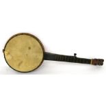 Early provincial 'Minstrel' seven string open back fretless banjo, with 11.5" skin and 24" scale,