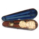 Good flame mahogany fitted violin case by Edward Withers, 22, Wardour Street, London. W., with brass