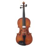 Contemporary Hungarian violin, 13 15/16", 35.40cm, two bows, case; also eight various violoncello