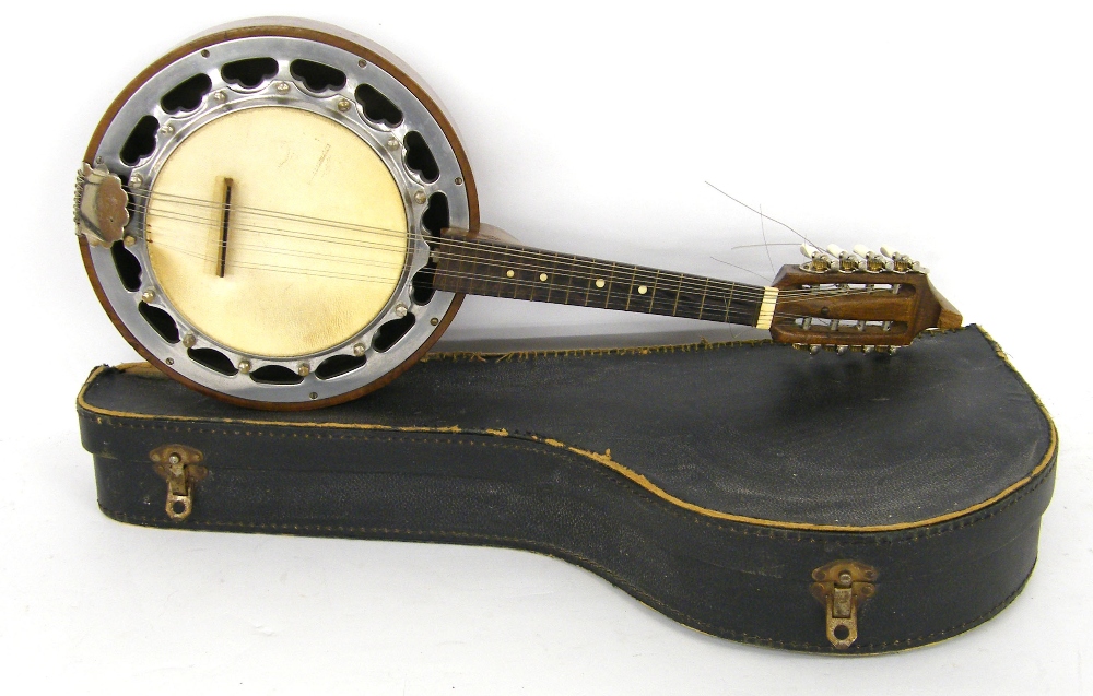 Marius banjolin, circa 1920, with 6.5" scale, case