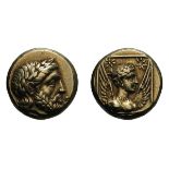 Lesbos, Mytilene. c. 377-326 BC. Hekte, 2.54g (1h). Obv: Laureate head of Zeus Meilichios right,