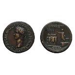 Caligula. 37-41 AD. Sestertius, 27.68g (6h). Rome, 37-38 AD. Obv: C CAESAR AVG GERMANICVS PON M TR