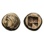 Ionia, Phocaea. c. 387-326 BC. 1/6 Stater or Hekte, 2.56g (11h). Obv: Youthful head of Pan left,