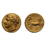 Sicily. Syracuse. Agathocles. 317-289 BC. AV 60 Litrai (Decadrachm), 4.30g (3h). Sicily, Syracuse,