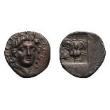 Caria. Rhodes. 304-c. 275 BC. Hemidrachm. "Plinthophoric" coinage. Thrasymenes, magistrate, 1.39g (