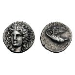 Ionia, Clazomenae. c. 380-360 BC. Tetradrachm, 15.18g (10h). Obv: Laureate, facing head of Apollo,
