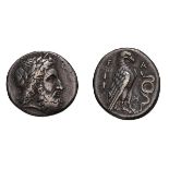 Elis. Olympia. 112th Olympiad, 332 BC. Stater, 11.71g (3h). Obv: Laureate head of Zeus right. Rx: