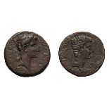 Augustus and Gaius Caesar. AE 25, 7.75g (10h). Cyprus under the Romans, 1 AD. Obv: AVGVS[T TRIB POT]