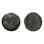 Lot of two bronze coins of Augustus, the first ex Dattari. (1) First Series, c. 30-28 BC. AE 25,