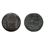 Titus. 79-81 AD. Sestertius, 27.95g (5h). Rome, 80-81 AD. Obv: Colosseum seen from front and above