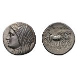 Sicily. Philistis, wife of Hieron II. 275-216 BC. 16 Litrai, 13.61g (6h). , c. 216-215 BC. Obv: