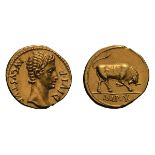 Augustus. 27 BC-14 AD. Aureus, 7.86g (7h). Lugdunum, 15-12 BC. Obv: AVGVSTVS - DIVI F Head bare