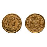 Theodosius I. 379-395 AD. Solidus, 4.38g (6h). Milan, 389-391 AD. Obv: D N THEODO - SIVS P F AVG