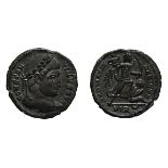 Constantine I. 307-337 AD. AE 3, Reduced Follis, 3.12g (10h). Trier, 323-4 AD. Obv: CONSTAN -