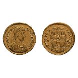 Valentinian II. 375-392 AD. Solidus, 4.46g (1h). Trier, 389-391 AD. Obv: D N VALENTINI - ANVS P F
