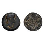 Otho. AE 28, 11.75g (11h). Antioch, Year 117 = 69 AD. Obv: [IMP M OT] - HO - [CAE AVG] (