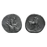 Crete, Gortyna. c. 350-320 BC. Stater, 11.77g (10h). Obv: Europa seated right amid the branches of a
