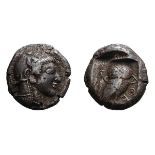 Attica. Athens. c. 475/70 BC. Tetradrachm, 16.76g (1h). Obv: Head of Athena right, wearing crested