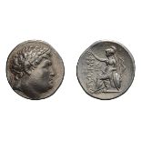 Pergamum, Attalus I. Tetradrachm, 16.91g (12h). , 241-197 BC. Obv: Head of Philetairos right,