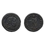 Constantius I. 305-306 AD. Follis, 9.17g (11h). Cyzicus, . Obv: IMP C FL VAL CONSTANTIVS P F AVG