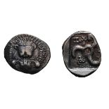 Lycia, Trbbenimi. c. 390-375 BC. Stater, 9.82g (10h). Obv: Lion's scalp facing. Rx: Triskeles; small