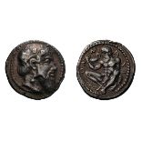 Sicily. Naxos. c. 460-430 BC. Drachm, 4.26g (8h). Obv: Head of Dionysos right, wearing ivy wreath.