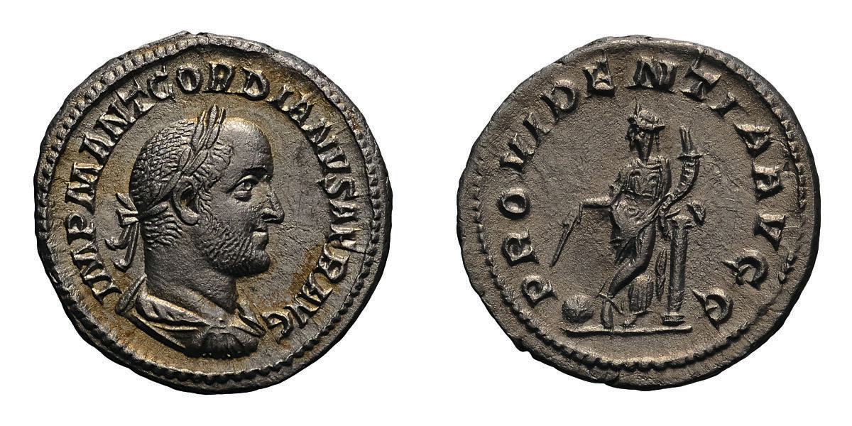 Gordian II Africanus. 238 AD. Denarius, 3.04g (5h). Rome. Obv: IMP M ANT GORDIANVS AFR AVG Bust