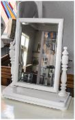 Pine Dressing Table Mirror White gloss painted traditional swivel stand dressing table mirror.