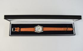 A Working Ladies ' Rave ' Wristwatch On An Orange Leather Strap In A Fitted Case with Simulated