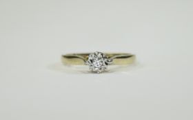 Silver Solitaire Dress Ring.