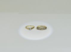 Ladies 9ct Yellow Gold Set Single Stone Diamond Ring.