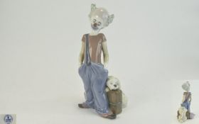 Lladro Ltd Edition Event Figurine ' Destination Big Top ' Young Clown with Puppy. Sculptor Juan