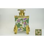 Large French Empire Style Perfume Bottle with floral and gilded decoration.