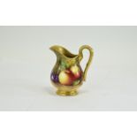 Royal Worcester Hand Painted and Signed Helmet Shaped Jug ' Fallen Fruits ' Stillife - Berries and