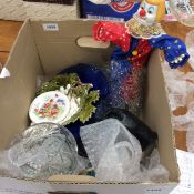Box of Mixed Glassware and Ceramics Approx 16 items in total to include, clown doll,