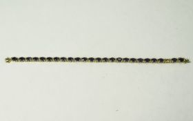 14ct Gold Tanzanite Tennis Bracelet,