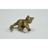 Vintage 9ct Gold Charm Little Kitten Playing With a Ball In The Form of a Pearl. Fully