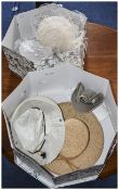 Ladies Dress Hats Including One moulded Sisal asymetric small topper in cream sisal finished with