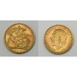 George V High Grade 22ct Gold Full Sovereign. Date 1912. E.F + Condition - Please See Photo.