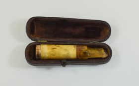 Gold Mounted Amber Cigar / Cheroot Holder in box