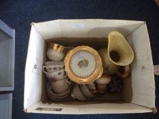 Box Of Misc Pottery Comprising Carlton Ware Moulded Jug & Salt,