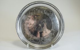 A Fine 19th Century Circular Silver Tray,