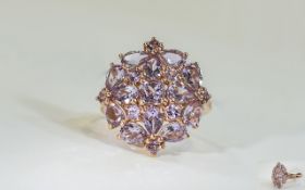 Rose de France Amethyst Cluster Ring,